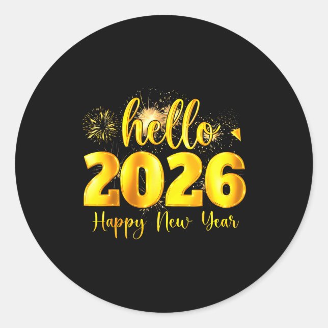Cheer To The New Year Happy New Year 2026 Party  Runder Aufkleber (Vorderseite)