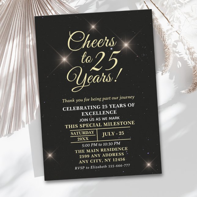 Cheer to twenty-five Years - 25th Anniversary Einladung (Von Creator hochgeladen)