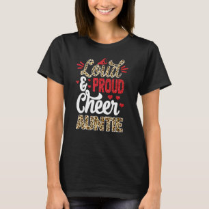 Cheer Tuntie Größte Fan Leopard Print und Pom Pom T-Shirt