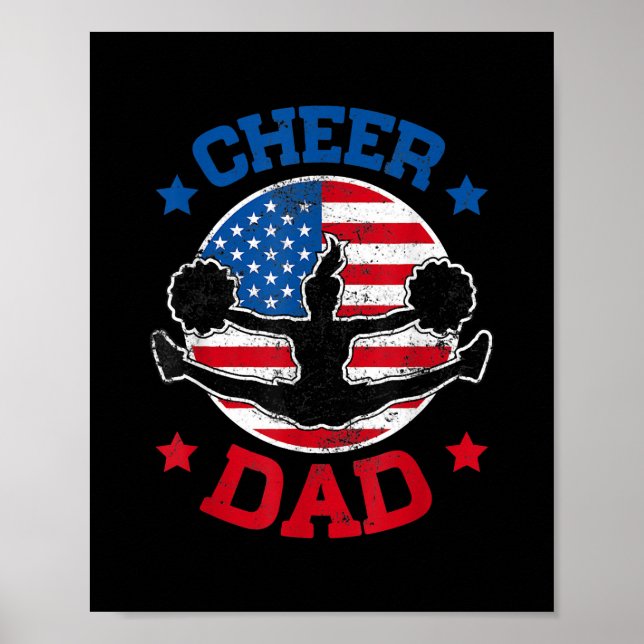 Cheer Vater Proud Vathers Day Cheerleader Girl Poster (Vorne)