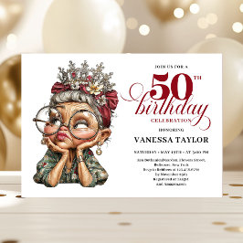 Cheerful 50th bash invite quirky funny birthday einladung