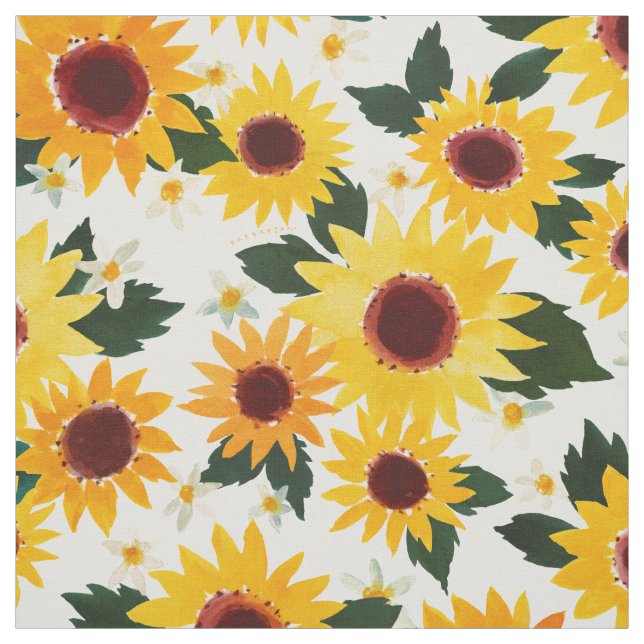 CHEERFUL AF Bold Happy Sunflower Stoff (Muster)