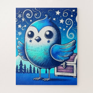 Cheerful Blue Bird Puzzle