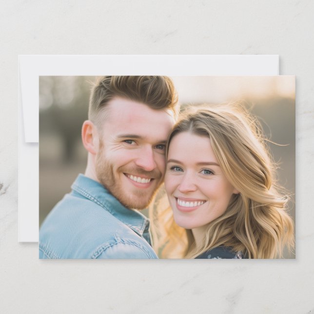 Cheerful Blue Denim Photo Einladung (Vorderseite)