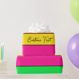 CHEERFUL BRIGHTLY FARBILD STRIPE CUSTOM TEXT GESCHENKPAPIER