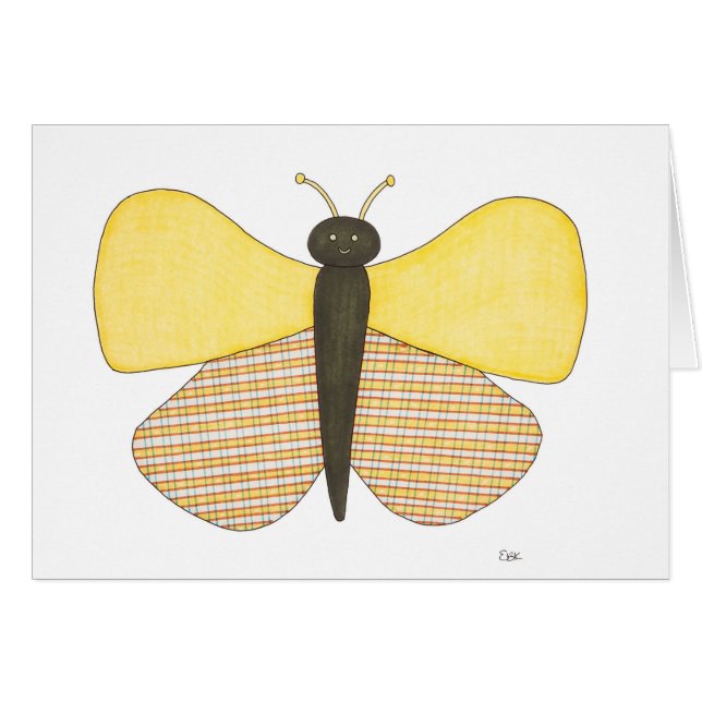 Cheerful Butterfly Notecard (Vorderseite (Horizontal))