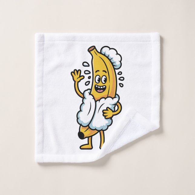 Cheerful Cartoon Banana Shower Bath Towel Badhandtuch Set (Waschlappen)