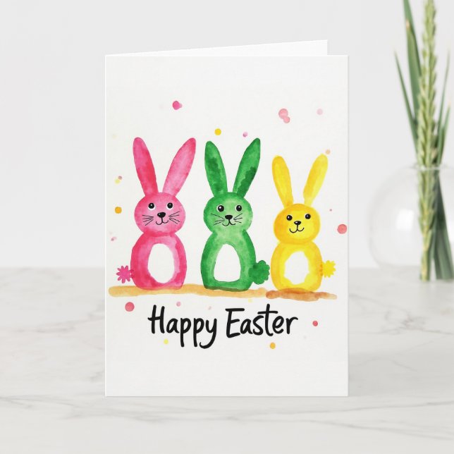 Cheerful Creature Watercolor Card Karte (Vorderseite)