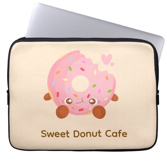 Cheerful Donut With Sprinkles Laptopschutzhülle (Vorderseite)