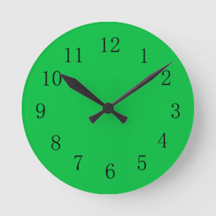 Cheerful Energetic Bright Green Color Wall Clock Runde Wanduhr
