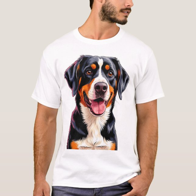 Cheerful Entlebucher Mountain Dog T-Shirt (Vorderseite)