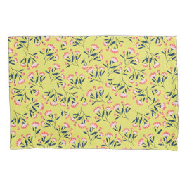 Cheerful Floral Pattern: Pink Flowers Kissenbezug