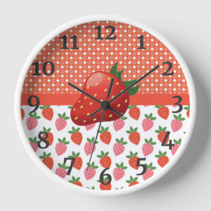 Cheerful Juicy Strawberry Küche Uhr