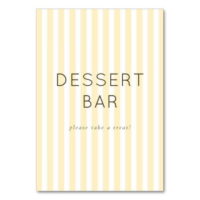 Cheerful Neutral Dessert Bar Sign Tischnummer (Vorderseite)