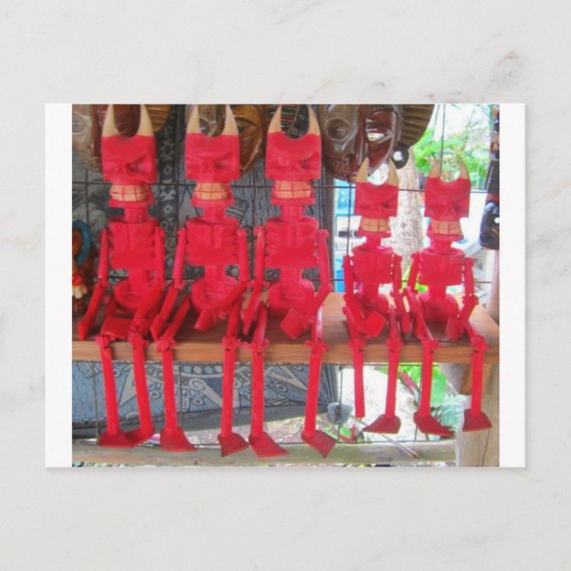 Cheerful Red Little Mexican Devils sitting around Postkarte (Vorderseite)