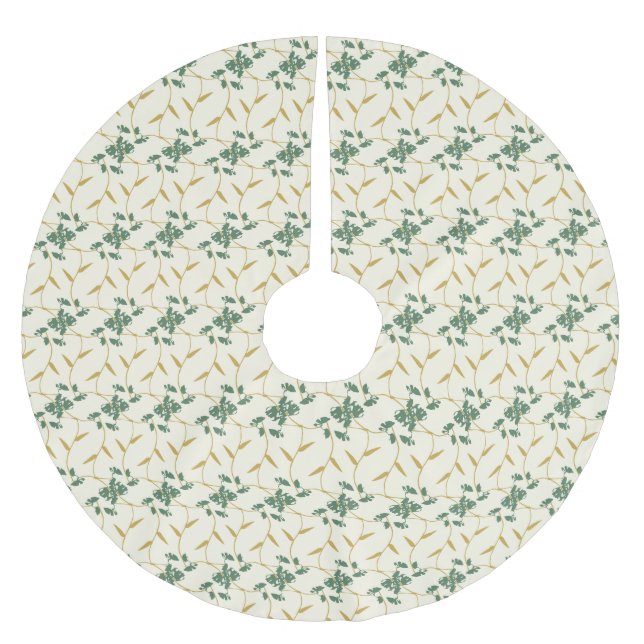 Cheerful Regal Floral Ivory Polyester Weihnachtsbaumdecke (Vorderseite)