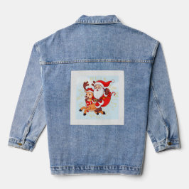 Cheerful Santa Claus Perfect Christmas G Jeansjacke