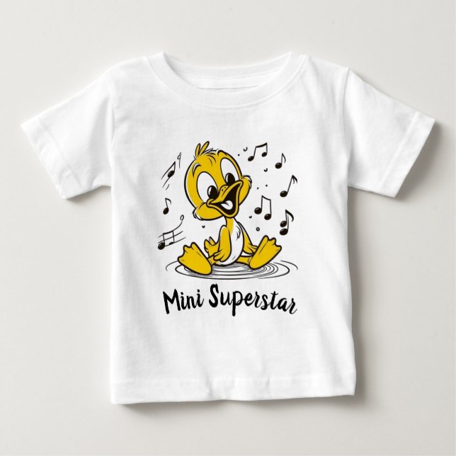 Cheerful Singing Duckling Musical Cartoon 🐥🎶 Baby T-shirt (Vorderseite)