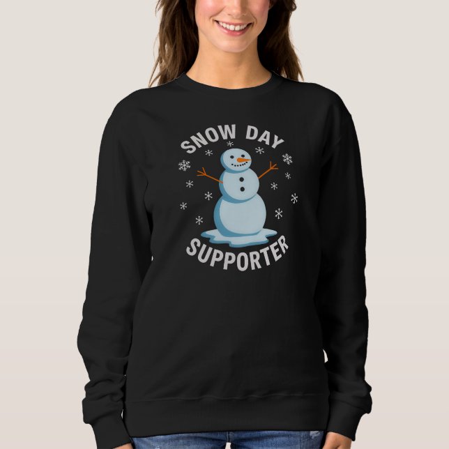 Cheerful Snow Day Supporter SnowmanT-Shirt Sweatshirt (Vorderseite)