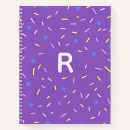 Cheerful Sprinkle Initial Notebook Notizbuch