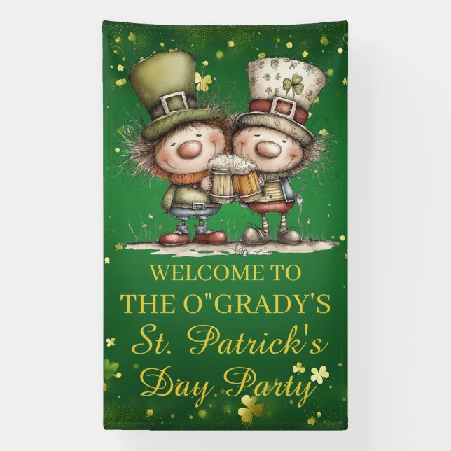 Cheerful St. Patrick’s Day Party Illustration Banner (Vertikal)