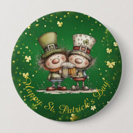 Cheerful St. Patrick’s Day Party Illustration Button