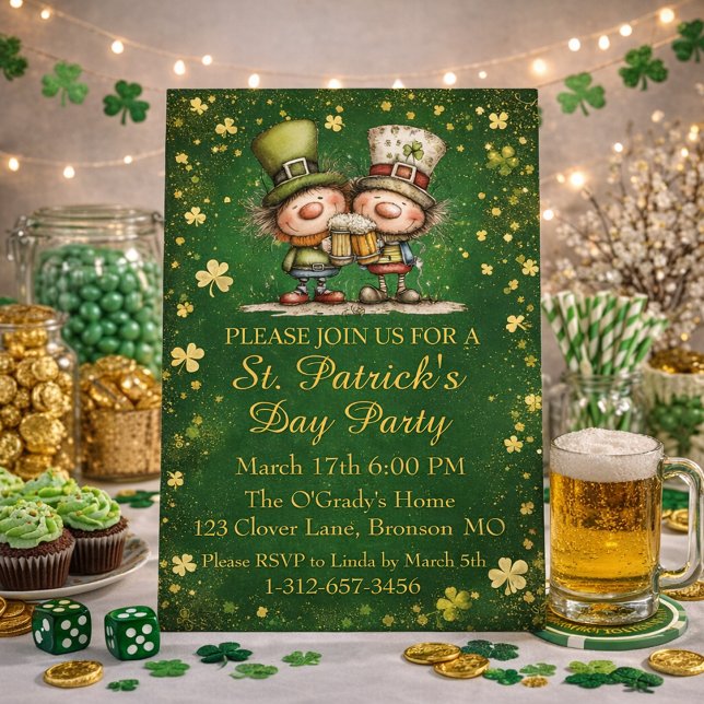 Cheerful St. Patrick’s Day Party Invitation  Einladung (Von Creator hochgeladen)