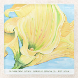 Cheerful Yellow Calla Lily Vacation Home Glasuntersetzer