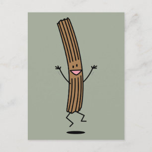 Cheering Jumping Churro Postkarte