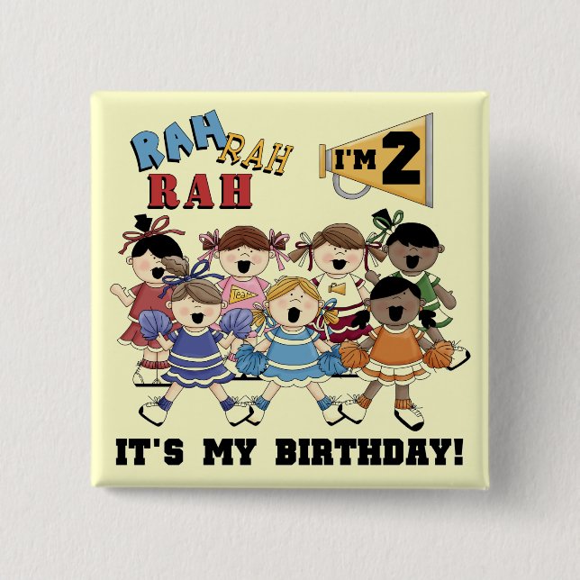 Cheerleader 2. Geburtstagsgeschenke Button (Vorderseite)