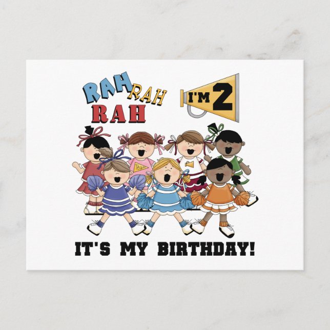 Cheerleader 2. Geburtstagsgeschenke Postkarte (Vorderseite)