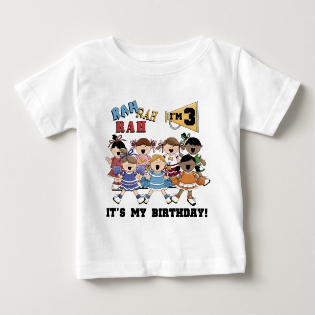 Cheerleader 3. Geburtstag T - Shirt und Geschenke (Vorderseite)