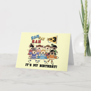 Cheerleader 3. Geburtstag T - Shirt und Geschenke Karte