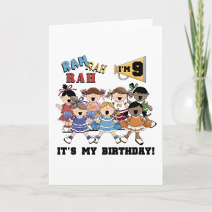 Cheerleader 9th Birthday Tshirts und Geschenke Karte