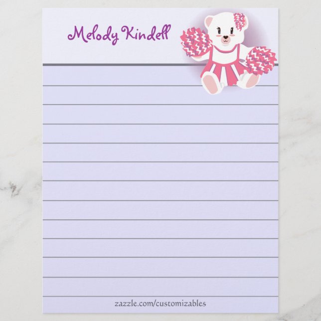 Cheerleader Bear Letterhead (Vorderseite)