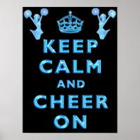 Cheerleader BEHIELT CALM UND CHEER AUF Plakaten