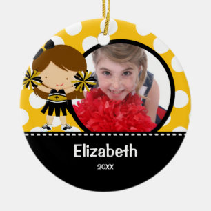 Cheerleader-Beifall-Foto-Weihnachtsverzierung Keramik Ornament