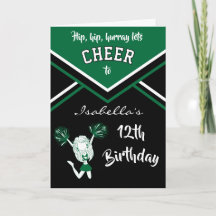 Cheerleader Birthday - DIY Name & Age - Dunkelgrün
