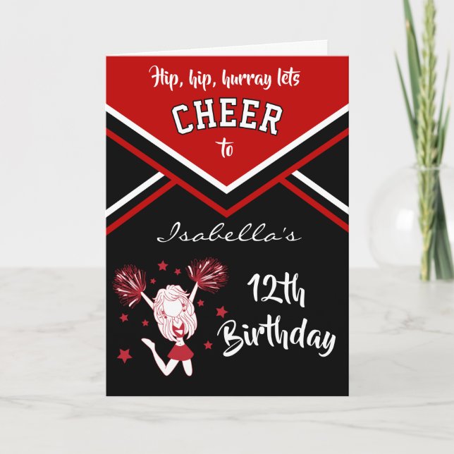 Cheerleader Birthday - Heimwerkername und Alter -  Karte (Vorderseite)