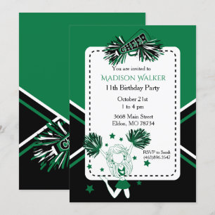 Cheerleader Birthday Party Einladung