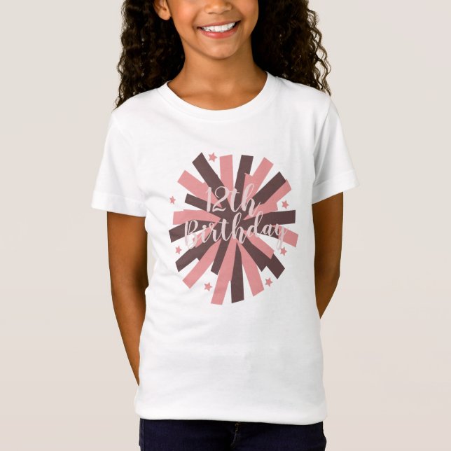 Cheerleader Birthday Party Pom Pom Pink Neutral T-Shirt (Vorderseite)