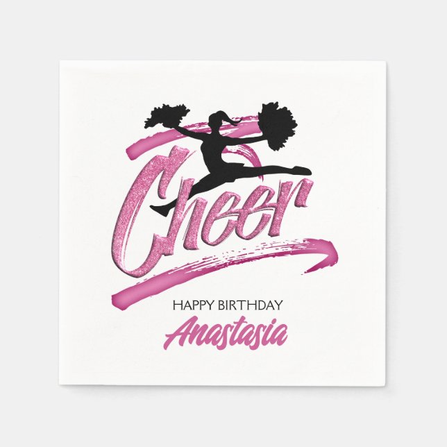 Cheerleader Birthday Serviette (Vorderseite)