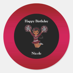 Cheerleader Birthday Stickers