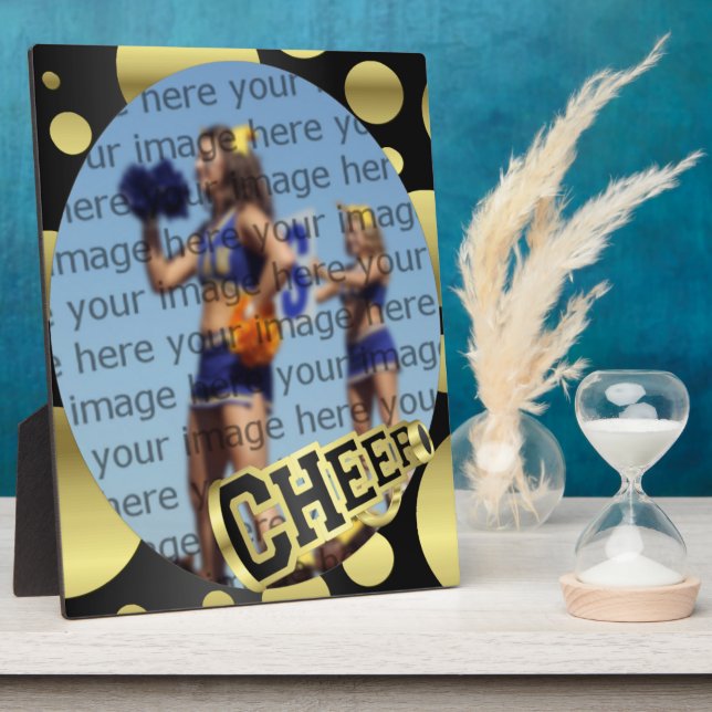 Cheerleader Black and Gold Foto Plaque Fotoplatte (Seite)