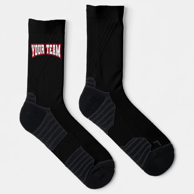 Cheerleader Black Varsity Squad Team Foto Logo Socken (Rechts)