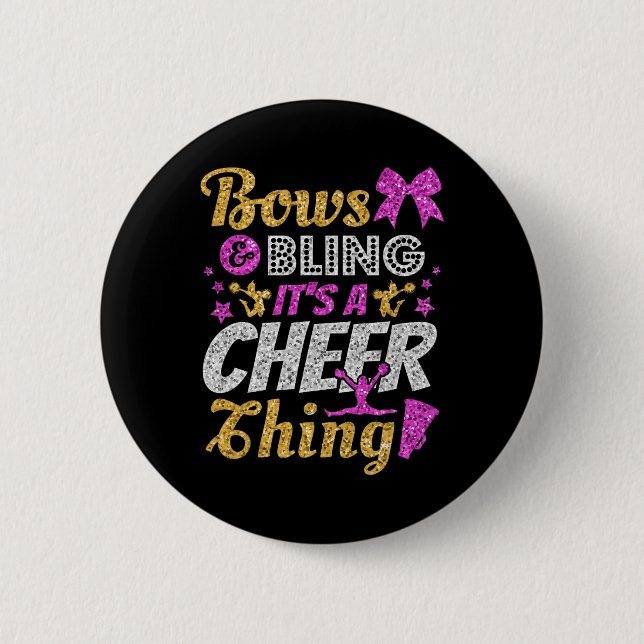 Cheerleader, Bows und Glanz Es ist eine Cheer-Sach Button (Vorderseite)