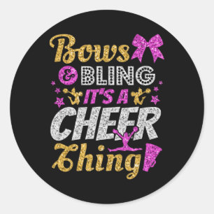 Cheerleader, Bows und Glanz Es ist eine Cheer-Sach Runder Aufkleber