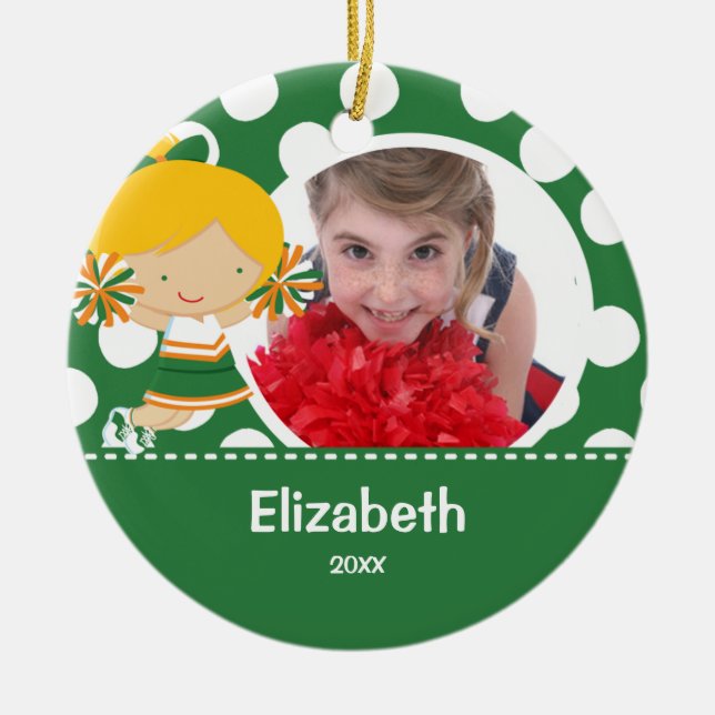 Cheerleader Cheer Foto Weihnachtsschmuck (Vorne)