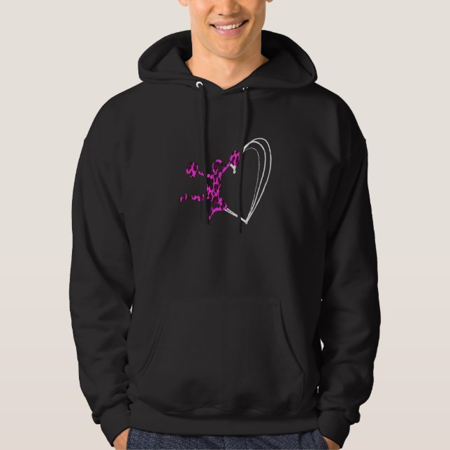Cheerleader Cheer Girl Heart Love Leopard Cheerlea Hoodie (Vorderseite)