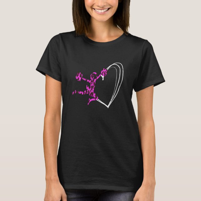 Cheerleader Cheer Girl Heart Love Leopard Cheerlea T-Shirt (Vorderseite)